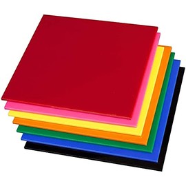 Premium 3/16 Clear Acrylic PlexiGlass Sheet Clear and Colors Avalible (Red, 12" x 12")