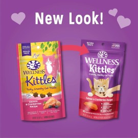 Wellness Kittles Crunchy Natural Grain Free Cat Treats, Salmon & Cranberries Rec