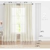 Treatmentex Sheer Curtains 95in Bedroom Decorative Pompom Trimmed Voile for