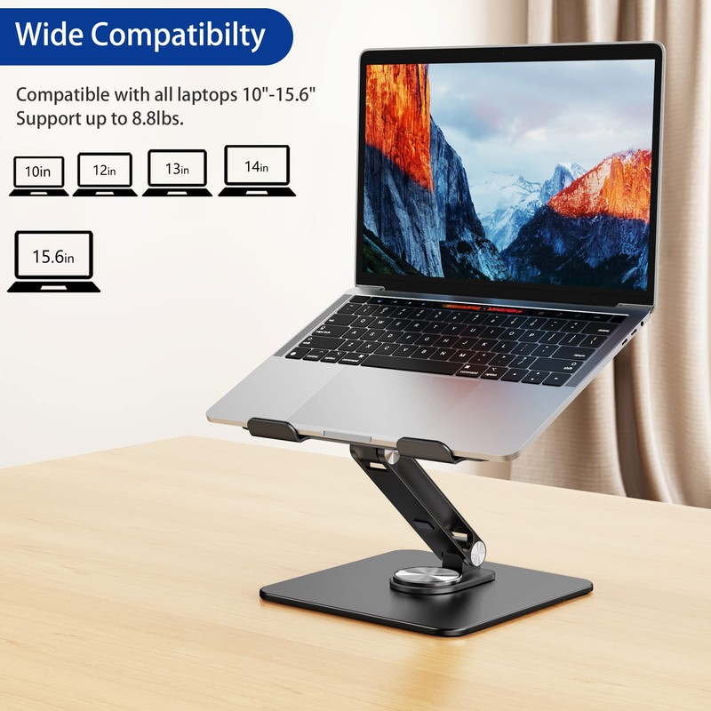 BESIGN LSX7 Laptop Stand with 360 Rotating Base, Ergonomic Adjustable