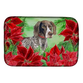 Caroline's Treasures CK1290DDM German Shorthaired Pointer Poinsettas Dish Drying Mat, 14 x 21", multicolor