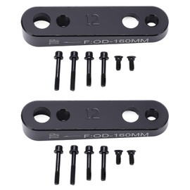 Flat Mount Disc Brake Adapter, 140mm/160mm Front/Rear Bicycle Flat Caliper To Flat Mount Disc Brake Mount Adapter Bicycle Accessory (2pcs R 160mm)