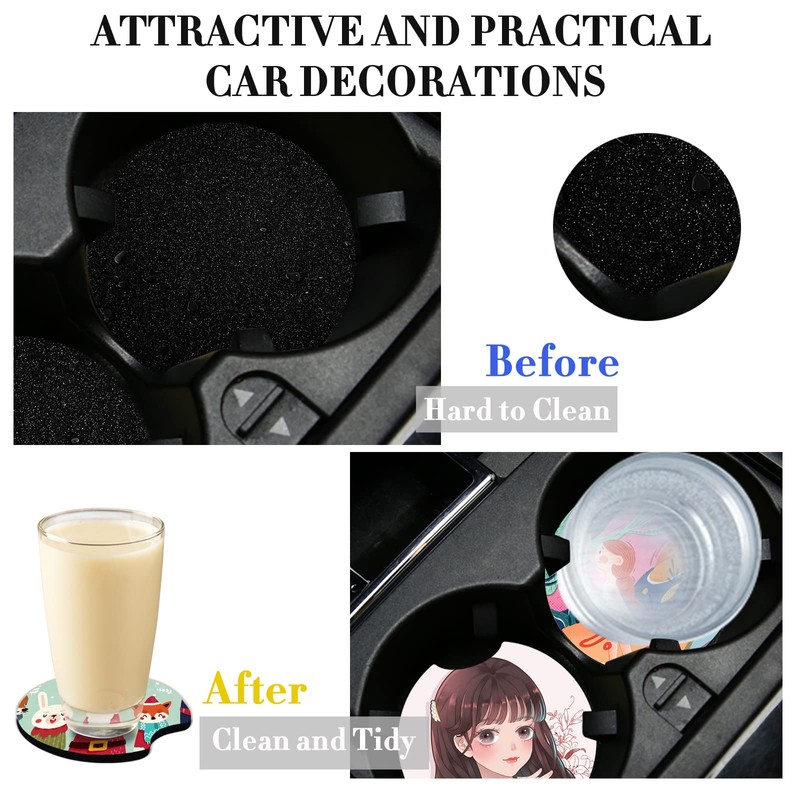40 PCS Sublimation Blank Car Coasters, 2.75 in Circular Opening