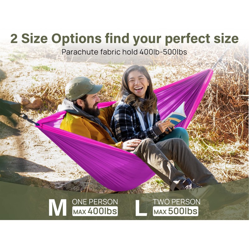 Kootek Camping Hammock 500 lbs Capacity, Camping Essentials, Lightweight Portable
