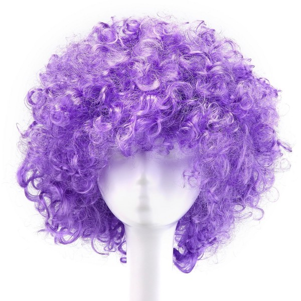 MapofBeauty 35cm Fashion Holiday Fluffy Funny Show Clown Wig (Light Purple)