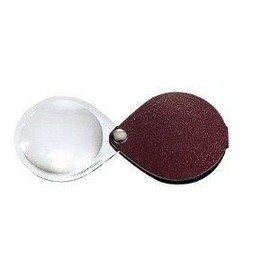Eschenbach Classic No. 17401-50 50mm 10D 3.5x Folding Round Magnifier with red / burgundy Leather Case