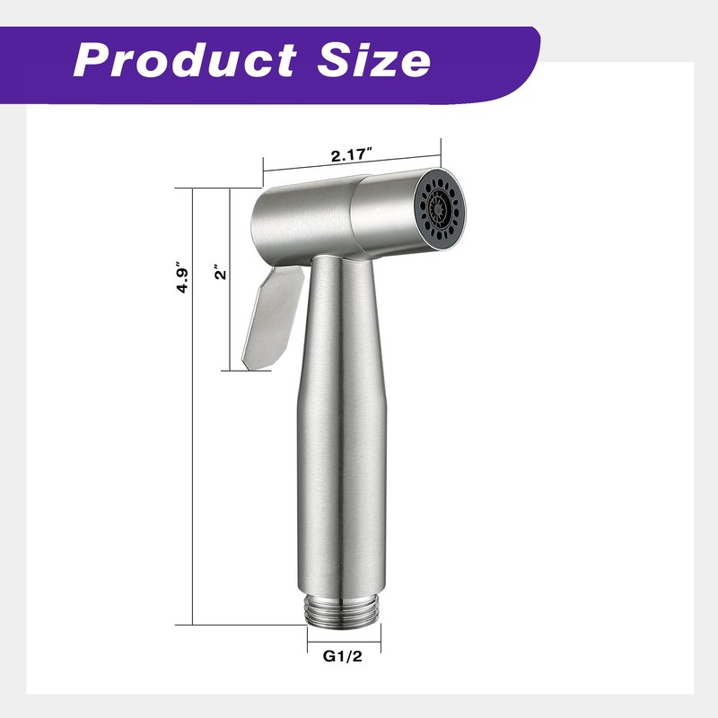 Tugbagocer Bidet Toilet Sprayer Head Stainless Steel Handheld Sprayer for