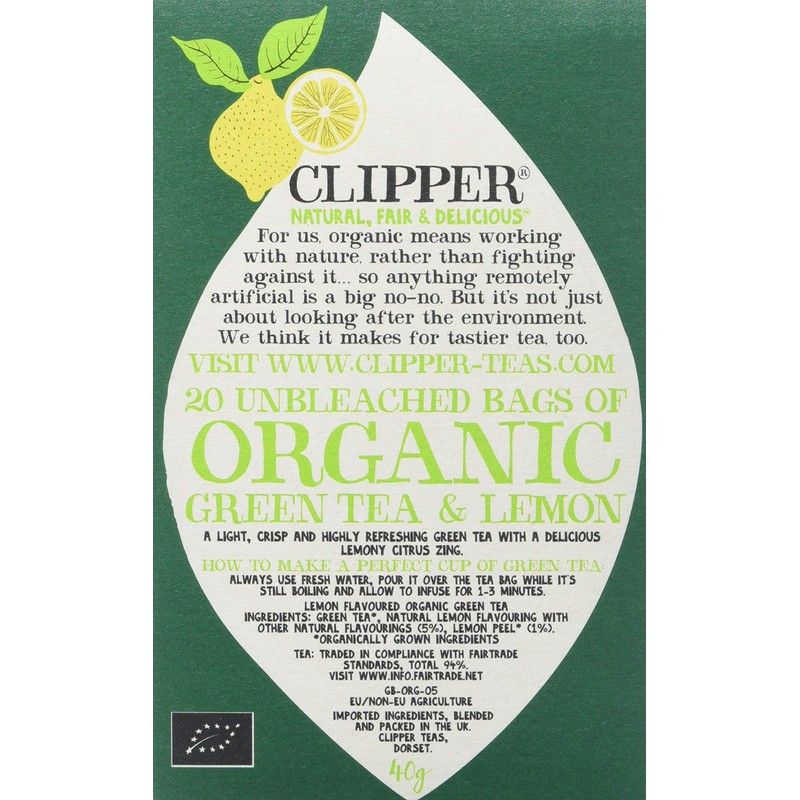 Clipper Organic Green Tea with Lemon