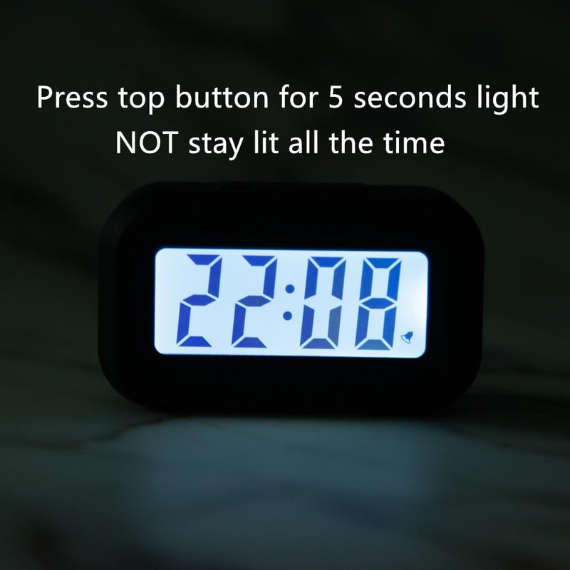 FAMICOZY Small Digital Travel Alarm Clock,Simple Operation,Easy to Read,Ascending Alarm,12/24Hr,Snooze