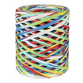 G2PLUS Colored 262 Feet Raffia Paper Ribbon, 6 Colored Packing Paper String, Red Green Blue Raffia Ribbon for Christmas Gift Wrapping, DIY Arts & Crafts Decoration