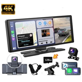 CarThree 2025 Upgraded Portable Carplay Screen for Any Car, 10.26Inch Touchscreen Car Stereo Support Wireless Carplay Adapter, Carplay Radio Automotive - model: 10.26" Carplay 4K 128G(Ultra HD)