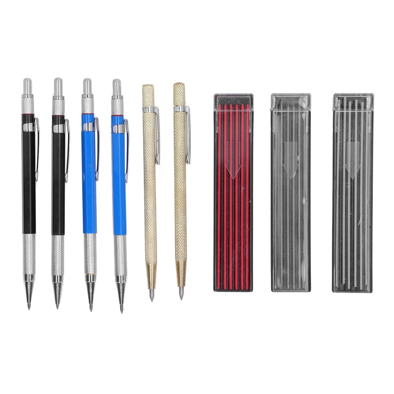 Carpenter Pencil Set 2 Scribers 36 Refills 4 All Metal
