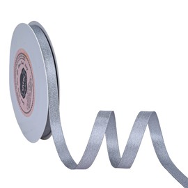 VATIN Double Faced Silver Ribbon Luxury Glitter Purl Ribbon, 3/8 Inches x 10 Yards Prefect for Gift Wrapping, Floral Arrangements, Wedding Decorations