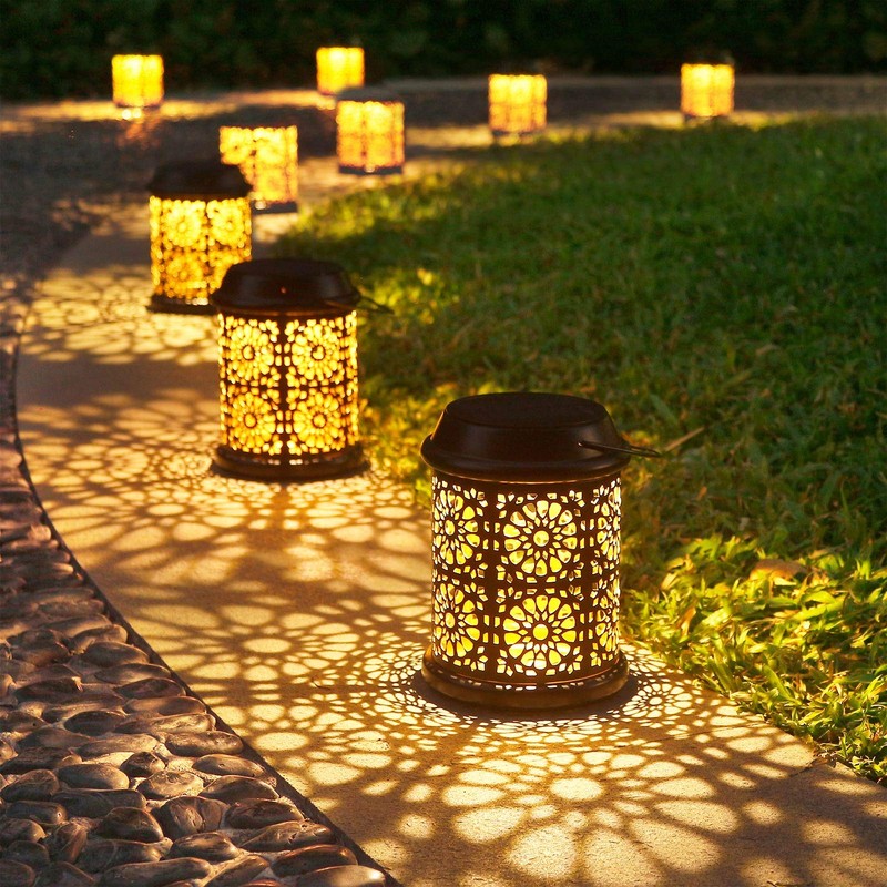 DenicMic Solar Lantern Outdoor Solar Lights Outdoor Hanging Lantern with
