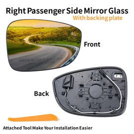 Lqito Right Passenger Side Heated Mirror Glass w/backing plate with Blind Spot Fit for 2018 2019 2020 2021 2022 Honda Accord,(with a tool),Replace#76203-TVA-A21