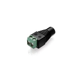 Low-Voltage Adaptor Terminal Block 2-Pin to DC Hollow Socket, 5.5 x 2.1 mm, Black