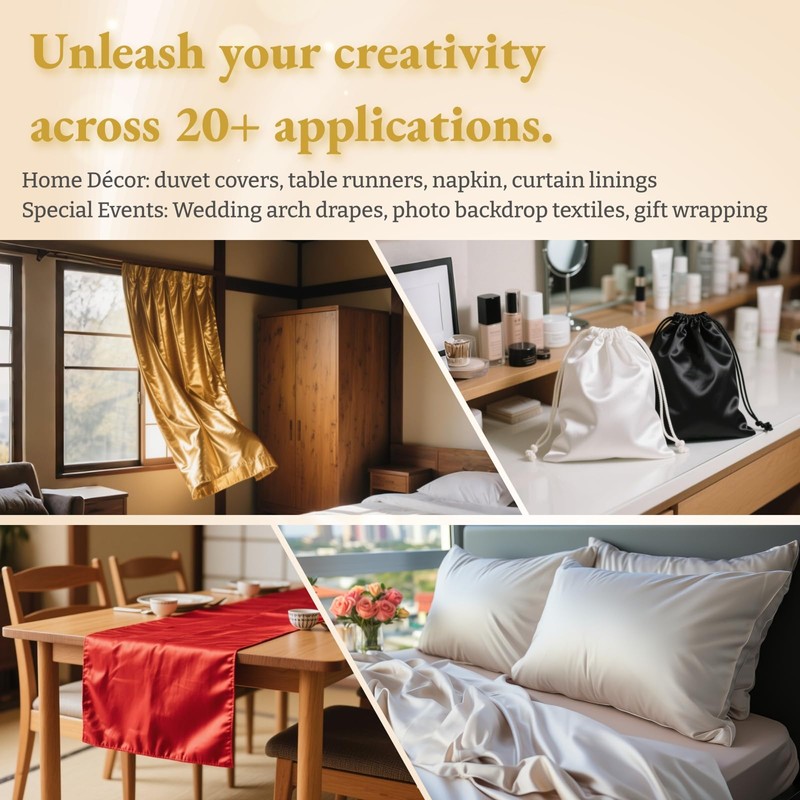 Precut Satin Fabric - Silky, Shiny, Soft Charmeuse Satin -
