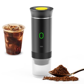 Irishom Portable Coffee Machine, 3 in 1 Cordless Electric Coffee Maker, Work with Capsule and Ground Coffee, Cold Brew and Heating Coffee Maker with 150ml Cup