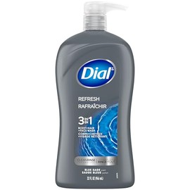 Dial Dial Men 3in1 Body Wash, Hair Wash and Face Wash, Refresh, Blue Sage Scent, 946ml