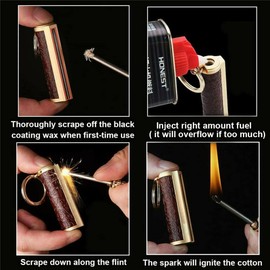 WIZOLA Animal shape Permanent Match With Gift Box, Waterproof EDC Fire Starter, 10000 Times Reusable Keychain Match Flint Fire Starter, Survival Cool Gifts (Lion Style)