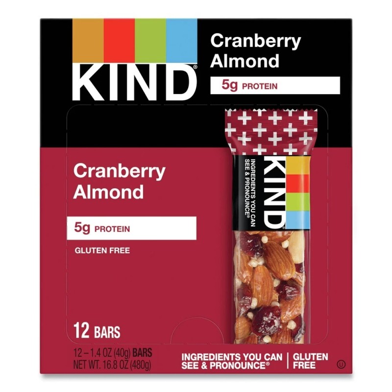 KIND 17211 1.4 oz. Cranberry Almond Nutrition Boost Bar (12/BX)