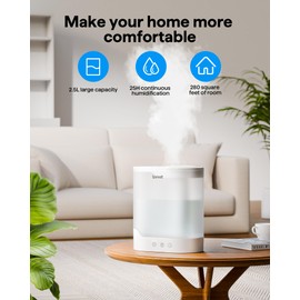 Sponvatt Sponvatt Humidifiers for Bedroom Home,2.5L Top Fill Cool Mist Air Humidifier for Large Room Baby Nursery,Quiet Ultrasonic,With Oil Diffuser and Nightlight,for Plants,Office,Easy to Clean,Auto Shut-Off