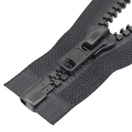 YaHoGa - 2 cremalleras separadoras de 11 pulgadas para coser chamarra, chamarra de invierno, color negro, resistente, grande, de plástico, moldeado, a granel (2 unidades)