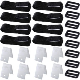 Walquicks Pool Cover Attachment Straps, Solar Cover Reel Strap kit for In-Ground Swimming Pools, Including 8 Straps with Hoop and Loop Tapes, 8 Fastener Plates, 8 Buckles