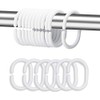 Plastic Shower Curtain Rings Hooks for Bathroom Shower Window Rod (24 Pack White)â¦