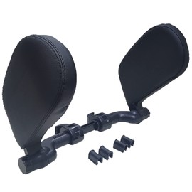 LED ATOMANT Leather Car Headrest Neck Cushion Adjustable Car Seat Holder Black Leather