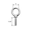 QWORK 3/8"-16 UNC Stainless Steel 316 Eye Bolt, 4 Pack