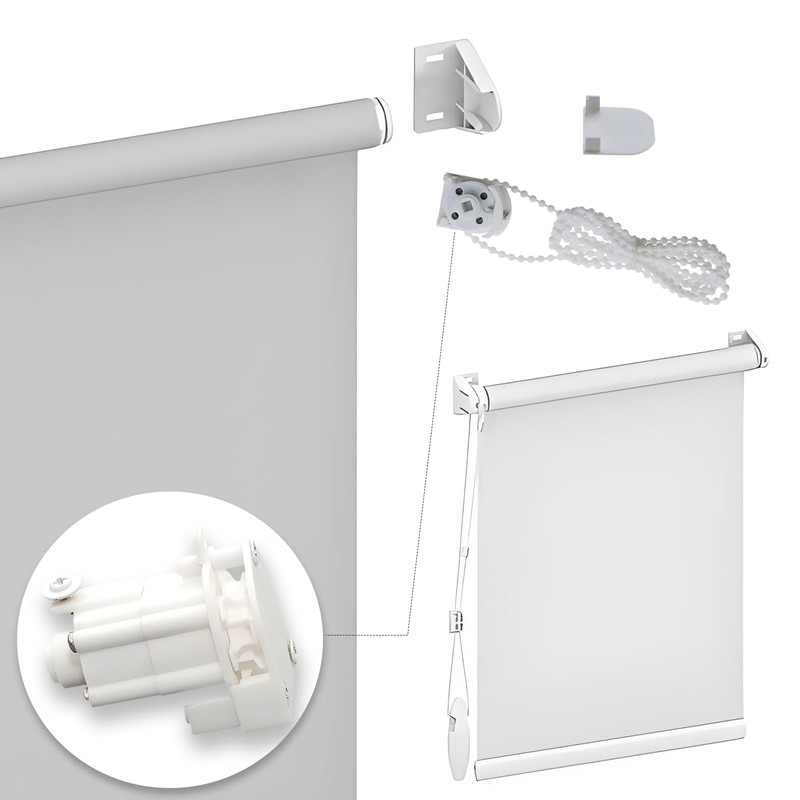 2PCS Roman Blind Control Mechanism Uits with Covers, Roller Blind