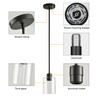 KLSS Black Pendant Lights Kitchen Island,Modern Farmhouse Glass Pendant Light,Light