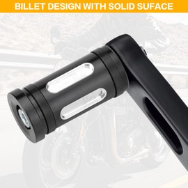 VG MOTO Motorcycle Shifter Peg Gear Shift Lever CNC Billet Foot Pegs Replacement for Harley Davidson Touring Softail Dyna Sportster Street Glide Road (Black-D,2pcs)