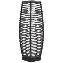 Auto On/Off LED Outdoor Garden Lantern Light Gray Rattan Floor Lamp Warm White Light Solar IP65 ROHS Certified for PathwayColor: Gray Color