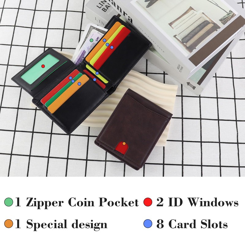 Slim Rfid Wallets for Men, Minimalist Front Pocket Wallets for