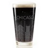 CHICAGO ILLINOIS SKYLINE Engraved Pint Beer Glass | Minimalist City