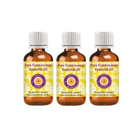 Deve Herbes Pure Frankincense Essential Oil (Boswellia carterii) 100% Natural Therapeutic Grade Steam Distilled (Pack of Three) 100ml X 3(10.1oz)