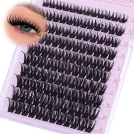 Flora Wispy Lash Clusters Wet Look Cluster Eyelash Extensions 10-18mm Lash Extension D Curved Individual Lashes Clusters Easy DIY Eyelash Clusters Natural Look Lashes by CORUSCATE
