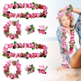 Pack of 8 Flower Chain Hair Accessories, Hawaii Chain Flowers Birthday Decoration, Hawaii Outfit Women, Malle Accessories, Garden Party Decoration, Haw Dress, Flower Chain Bicycle, Beach Party