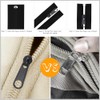25Pcs Black Zipper Repair Kit Zippers Replacement 3# Zipper Pull