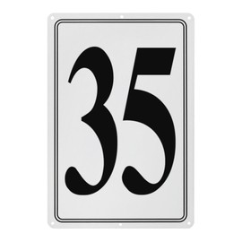 M METERXITY Aluminum Number Sign 35, 11.8 Inch House Numbers and Metal Letters, Parking Spot Letter Signs, Metal Letter Wall Decor for Garden/Door/Mailbox [Black Text On White]