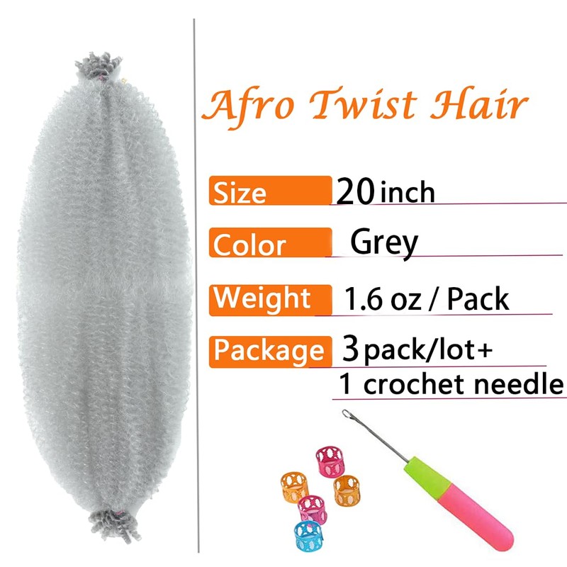 Springy Afro Twist Hair 20 Inch 3 Packs Pre Fluffed