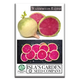 Isla's garden seeds Watermelon Radish Seeds for Planting, 120+ Heirloom Seeds Per Packet, (Isla's Garden Seeds), Non GMO Seeds, Botanical Name: Raphanus sativus acanthiformis, Great Home Garden Gift