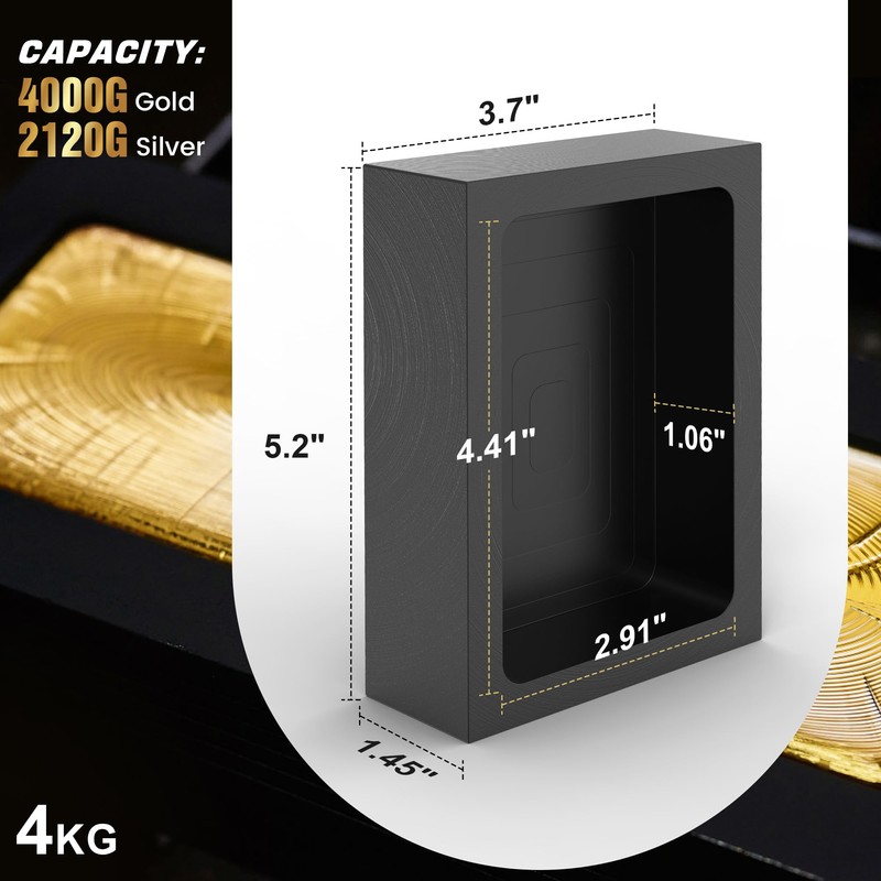 MMasters 4kg Premium Graphite Ingot Mold for Metal Casting -