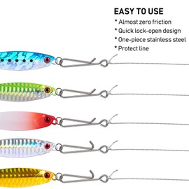 Alwonder Bait Rigs Clip Sea Fishing Link Connector for Rigs Tying Quick Easy Change Lure Clip Strong Connector Link Sea Fishing Swivel Tackle Accessories Size 1