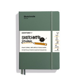Leuchtturm1917 Sketchnote Journal - Visualise Notes & Ideas Quick and Easy - German / Olive