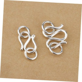 IWOWHERO 5pcs Sterling Silver S-Hook Clasp Jewelry Accessory for Bracelet and Necklace Making Lightweight Dual- Design for Craft Enthusiasts