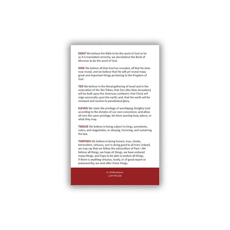Articles of Faith Pocket Card
