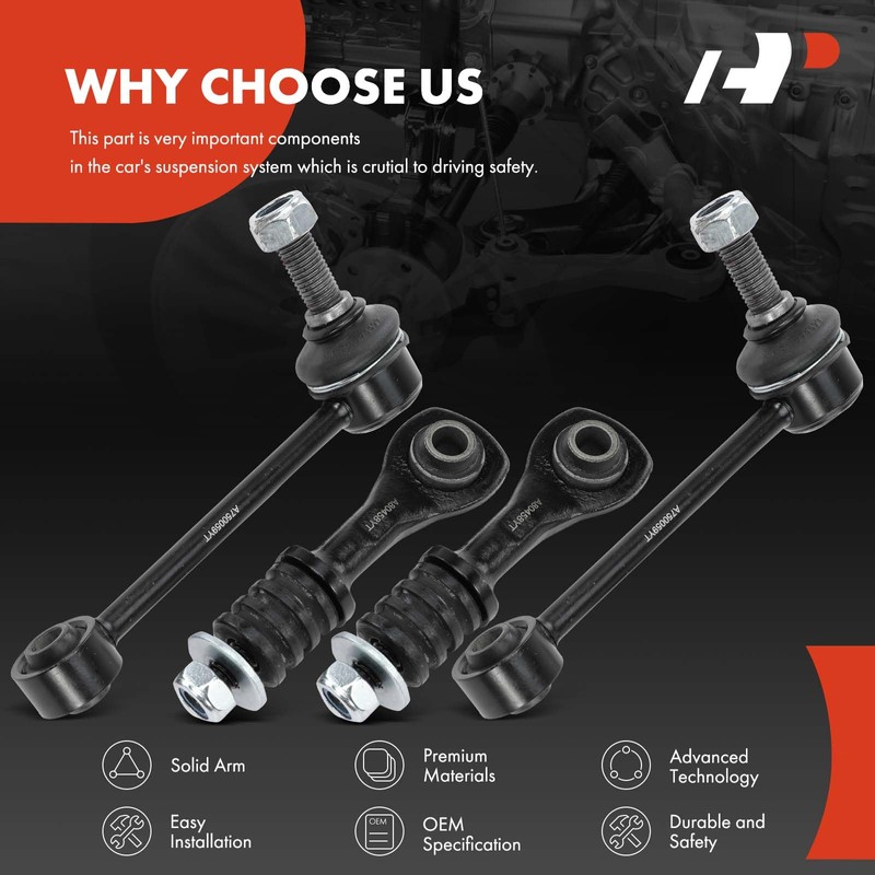 A-Premium Set of 4, Front & Rear Sway Bar Links